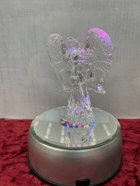 Kristall-Engel mit LED-Podest
